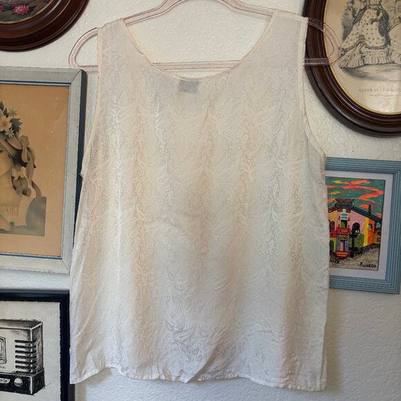 Silk Paisley Imprinted Tank Top - Picture 2 of 4